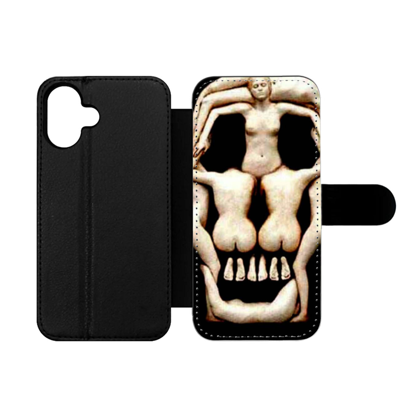 Salvador Dali In Voluptas Mors Female Nude Body Skull Wallet iPhone Case