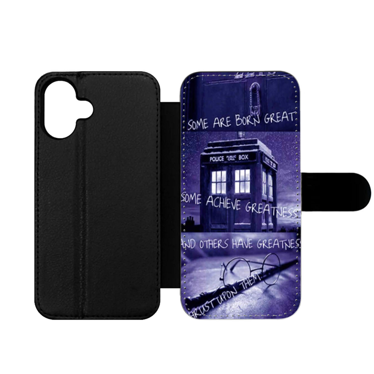 Sherlock Holmes Tardis Police Box Harry Potter Quotes Wallet iPhone Case