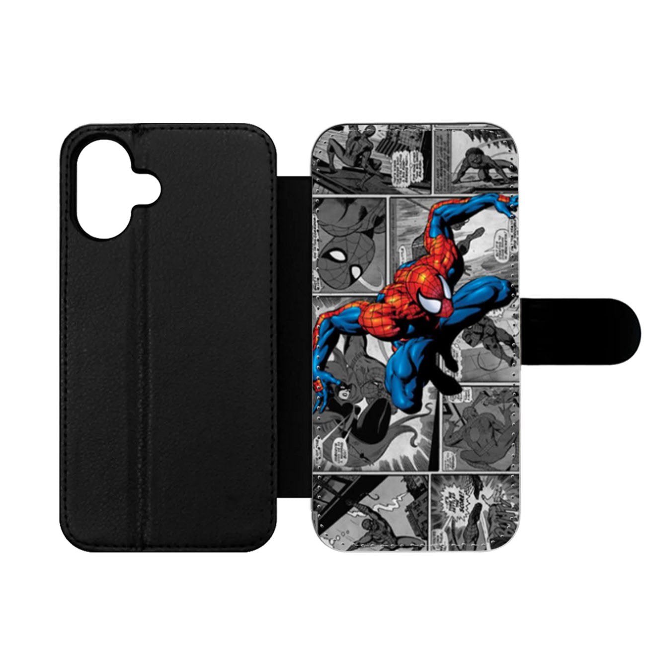 Spiderman Marvel Comic Wallet iPhone Case