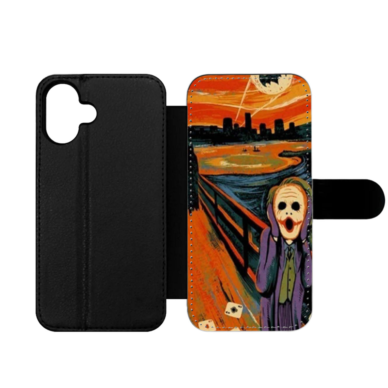 Starry Night Batman Joker Wallet iPhone Case