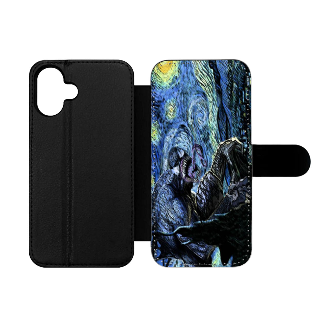 Starry Night Venom Spiderman Wallet iPhone Case