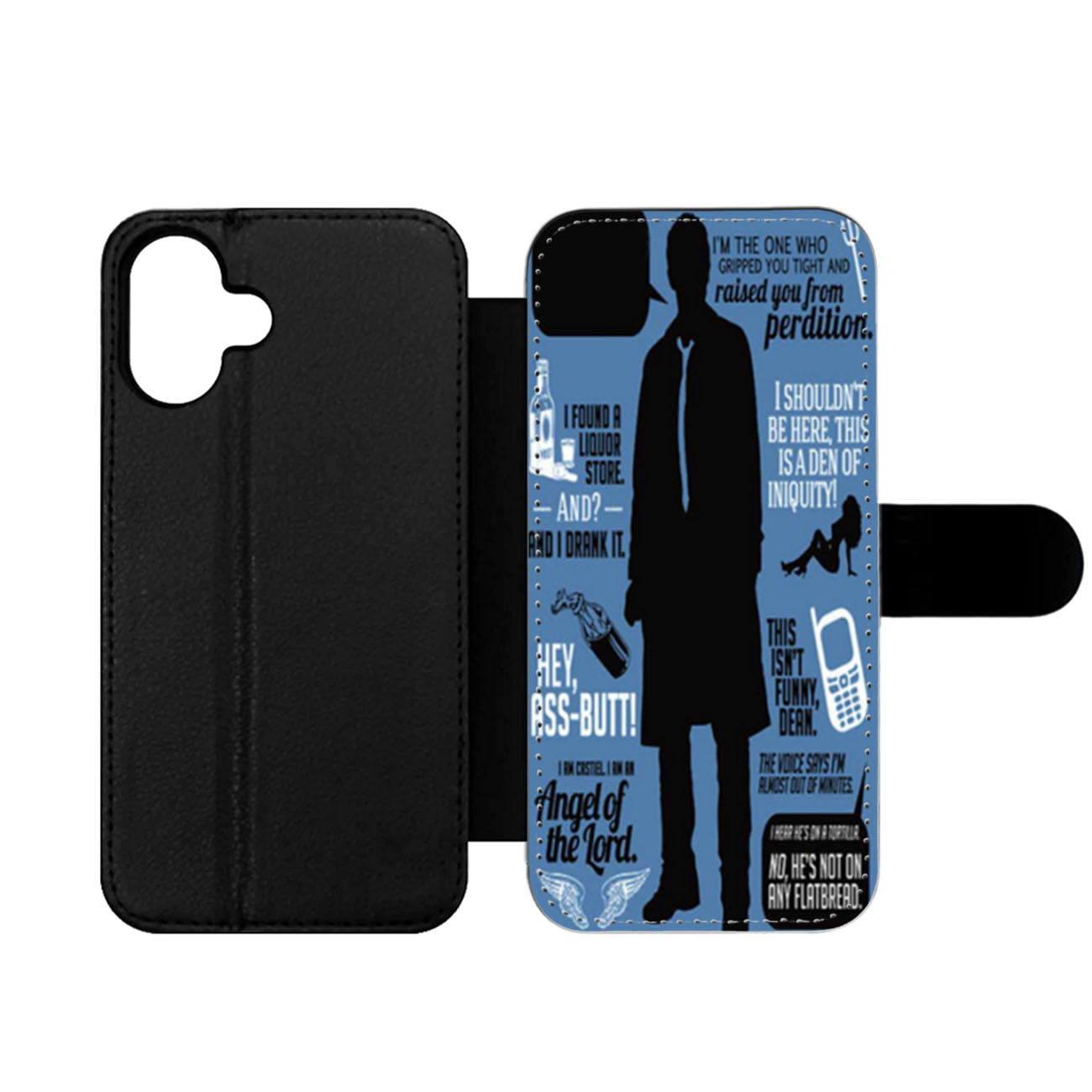 Supernatural Quote Wording Art Two Wallet iPhone Case