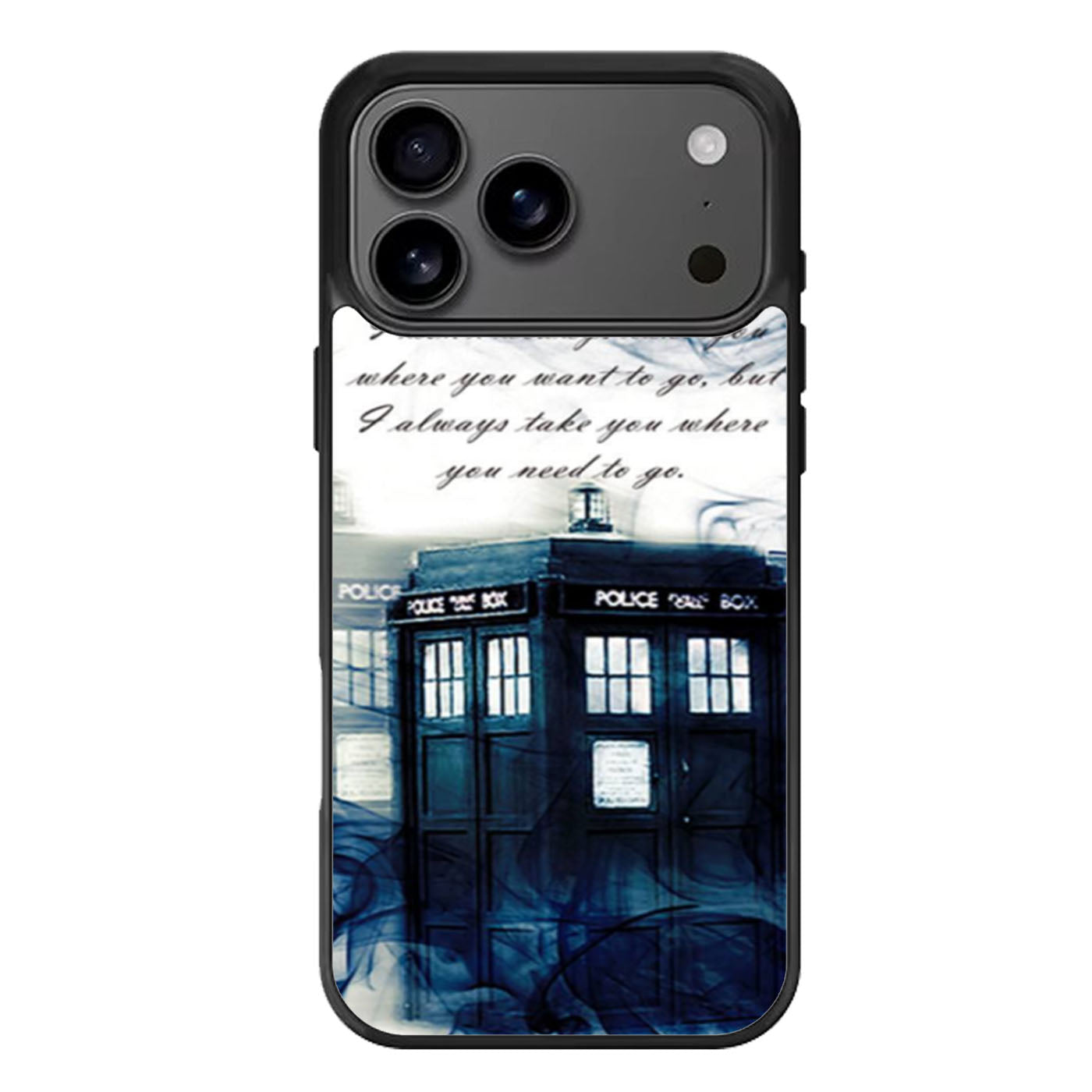 Tardis Doctor Who Smoke Quotes iPhone 17 Pro Max Case
