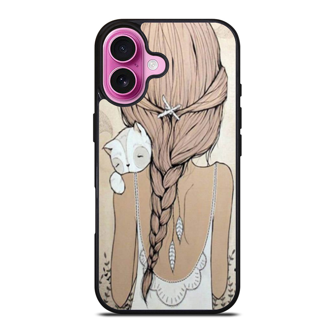 The Little Girl With Her Kitten iPhone Case Cover