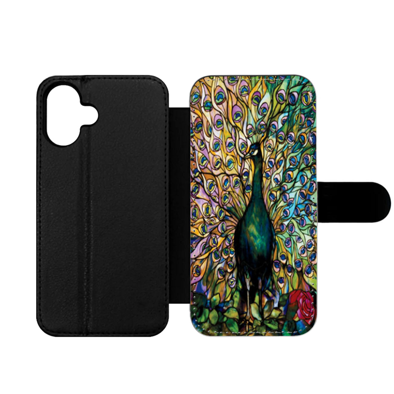 Tiffany Peacock Stained Glass Wallet iPhone Case