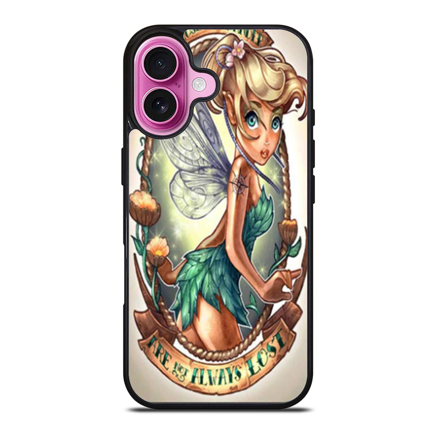 Tinkerbell Tattoo Those Who Wander Are Not Always Lost iPhone Case Cover