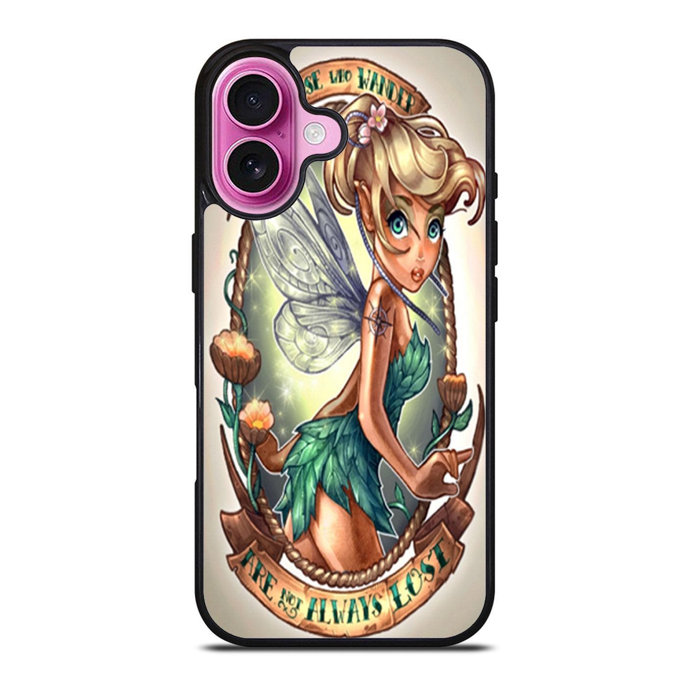 Tinkerbell Tattoo Those Who Wander Are Not Always Lost a iPhone Case Cover