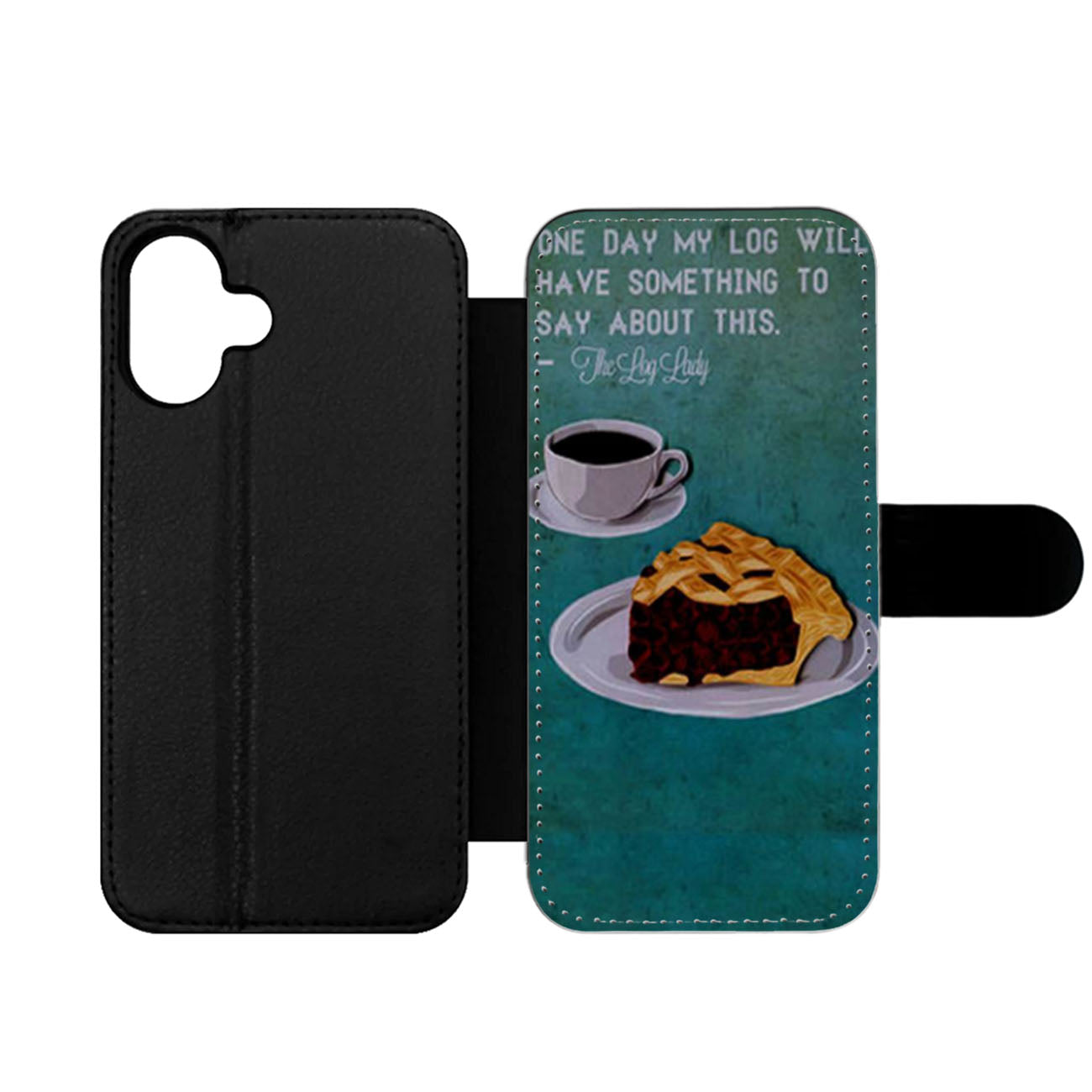 Twin Peaks Coffee and Pie Print Wallet iPhone Case