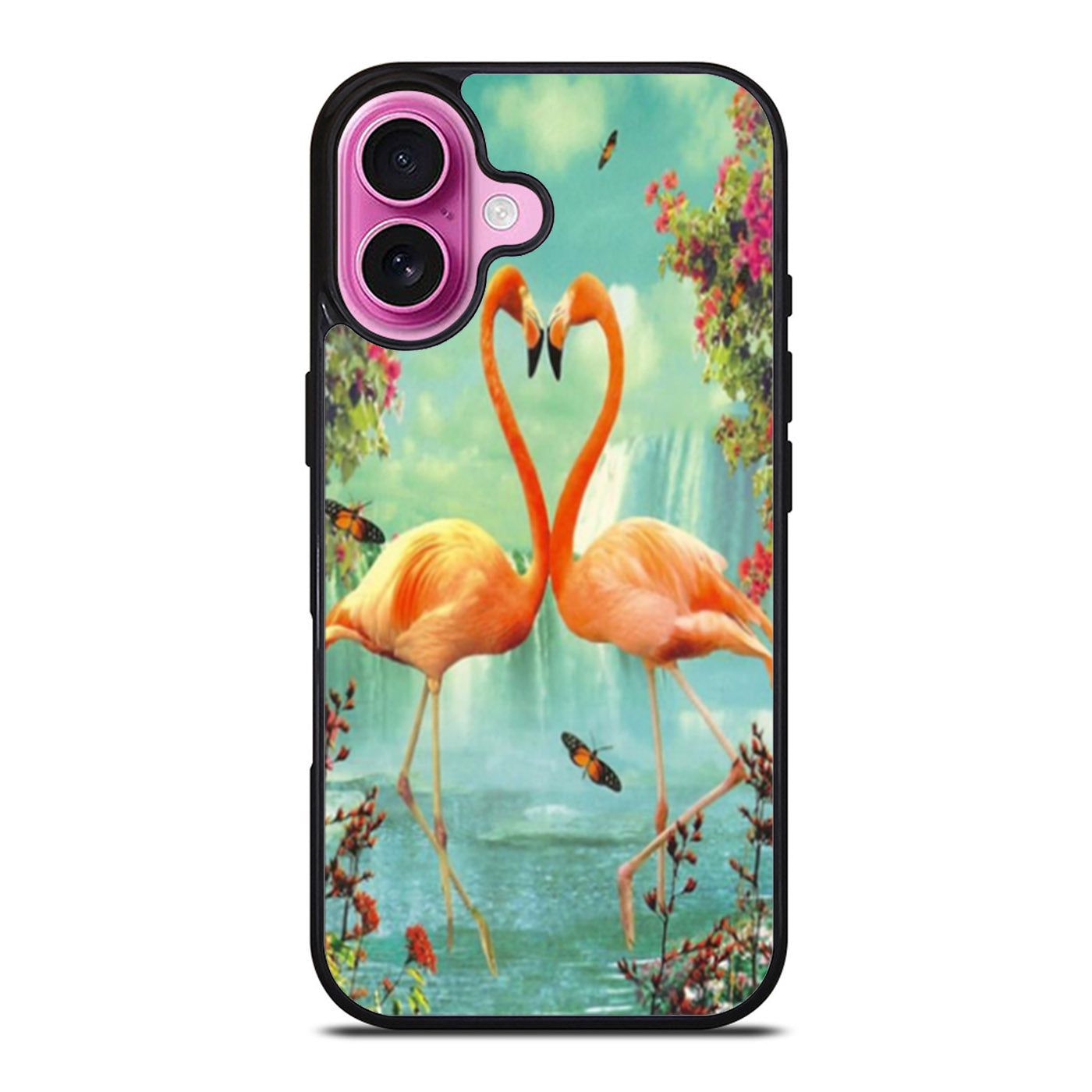 Vintage Heart Flamingo iPhone Case Cover