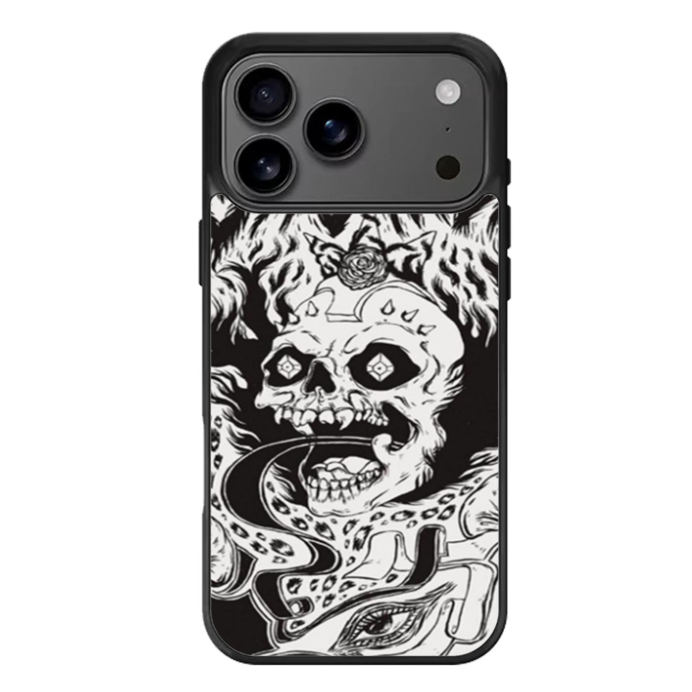 White Grimes Skull iPhone 17 Pro Max Case