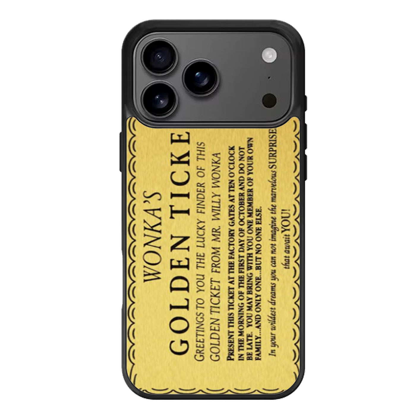 Willy Wonka Golden Ticket iPhone 17 Pro Max Case