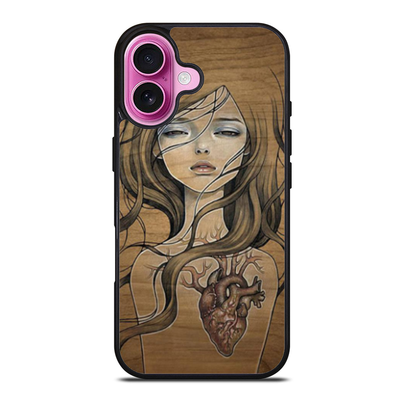 Wood Art Girl iPhone Case Cover