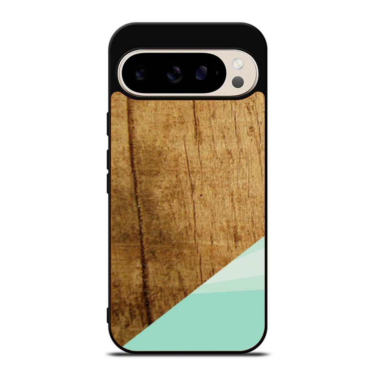 Wood Teal Geometric Google Pixel 9 Pro Case