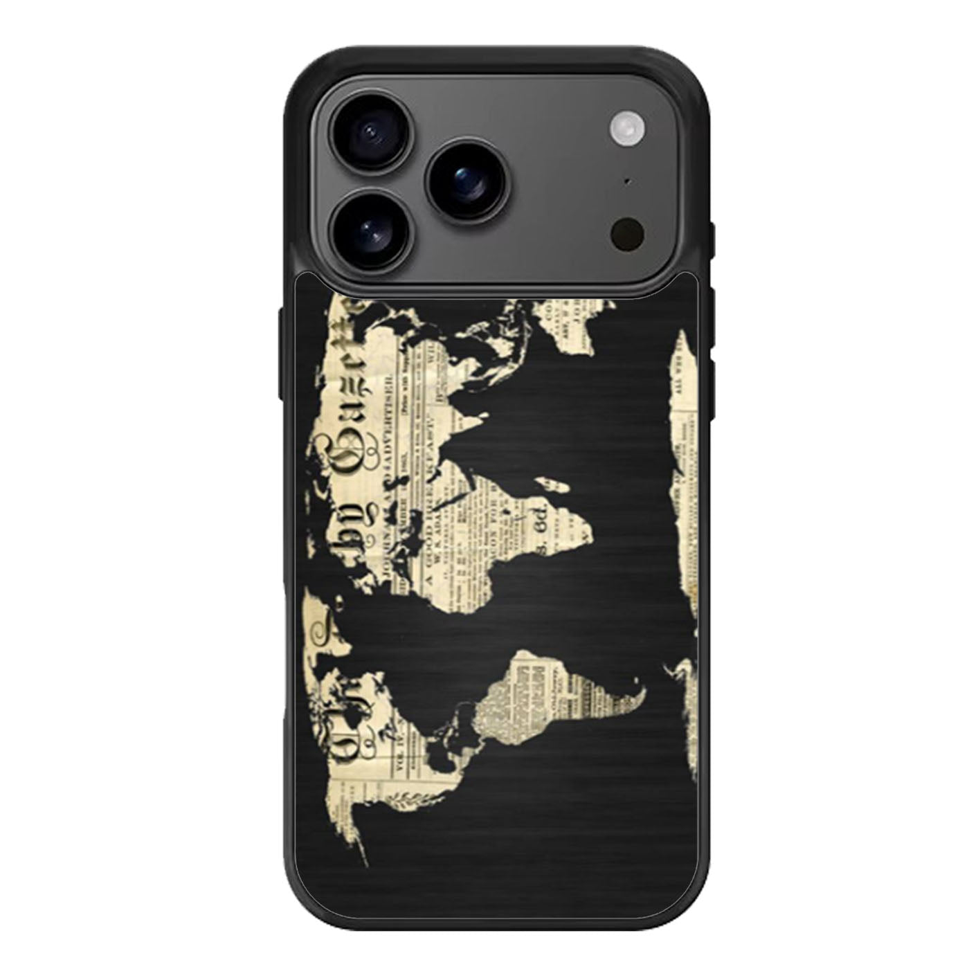 World Map Old Newspaper iPhone 17 Pro Max Case