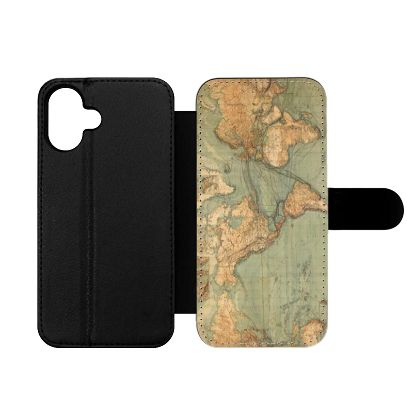 World Map Wallet iPhone Case