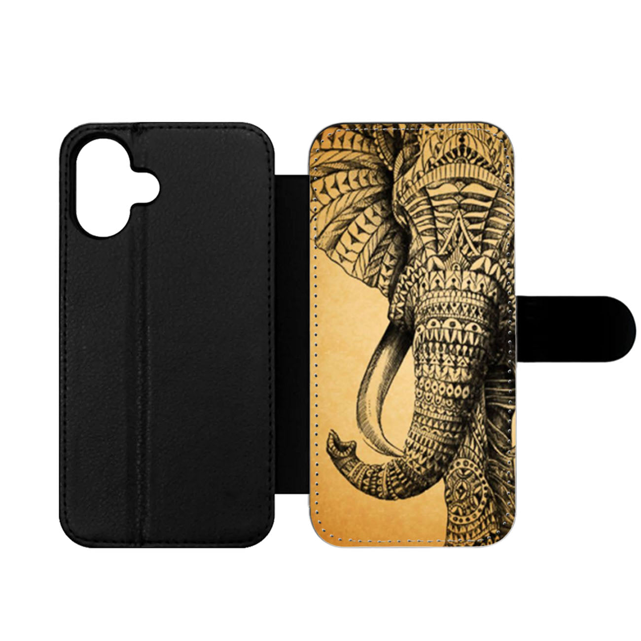 Zentangle Elephant Wallet iPhone Case