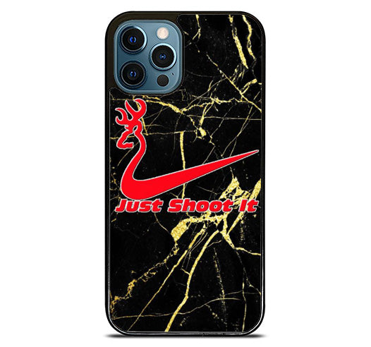 Browning Deer Just Shoot it Marble iPhone 12 Pro Max Case