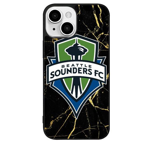 Seattle Sounders Black Marble iPhone 13 Case