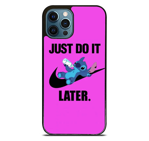 Stitch Just Do it Later Pink iPhone 14 Pro Max Case