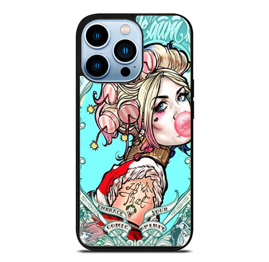Harley Queen Buble Art iPhone 15 Pro Max Case