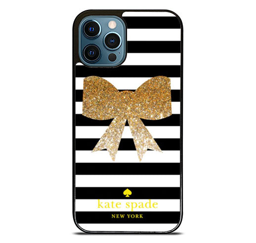 Kate Spade Black White Striped iPhone 15 Pro Max Case