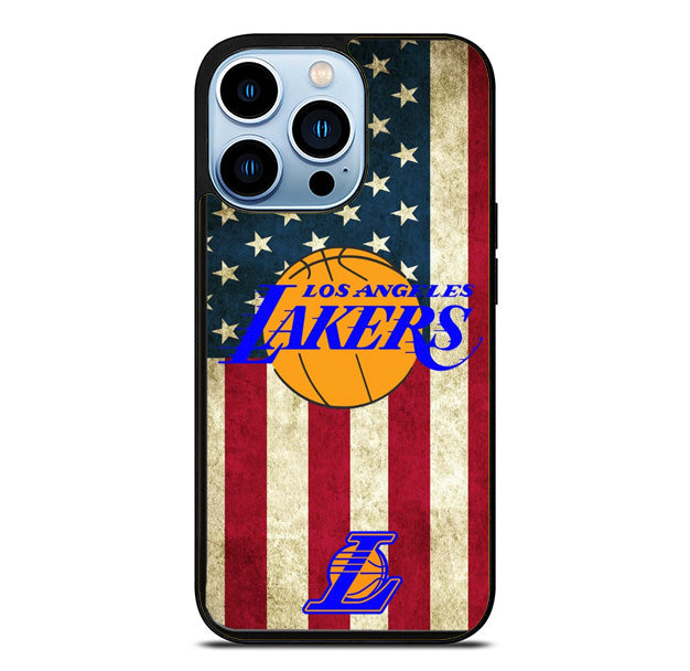 LA Lakers US Flag Logo iPhone 15 Pro Max Case