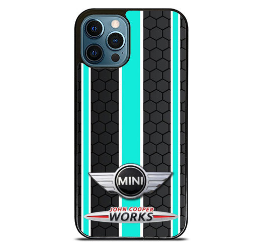 Mini Cooper Mint Black Stripe iPhone 15 Pro Max Case
