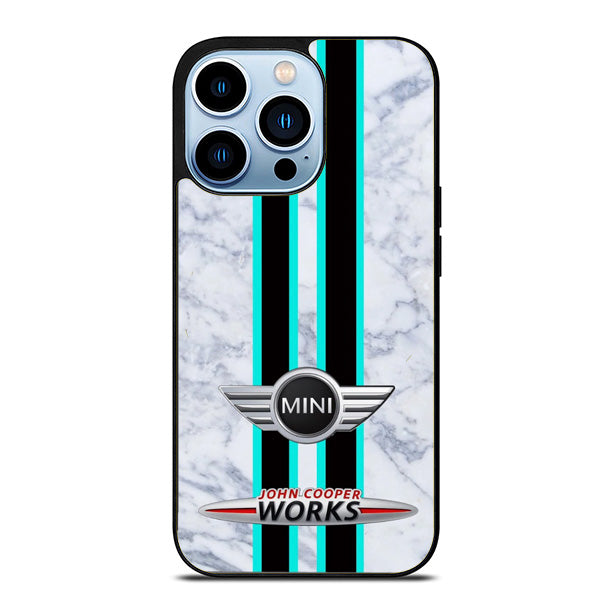 Mini Cooper White Marble iPhone 15 Pro Max Case