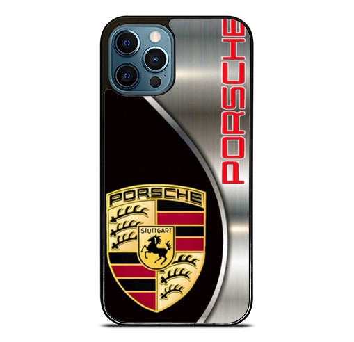 porsche metallic silver logo iPhone 15 Pro Max Case