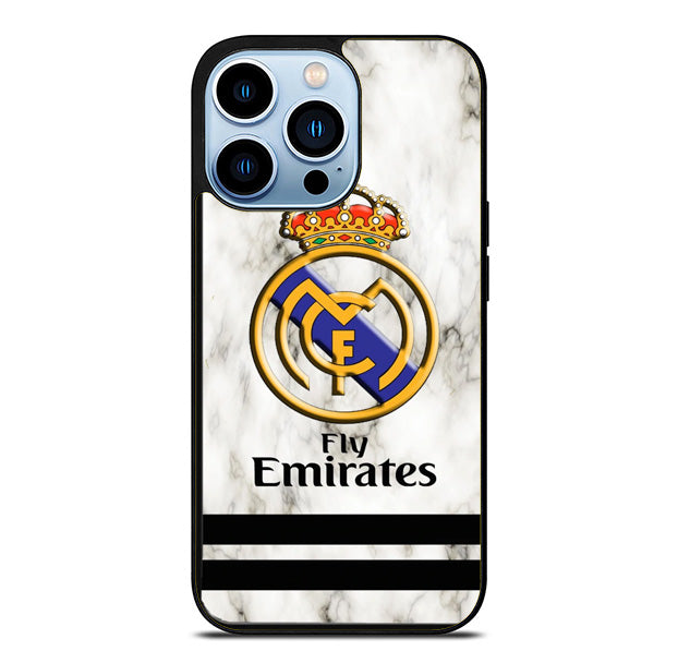Real Madrid Logo White Marble iPhone 15 Pro Max Case