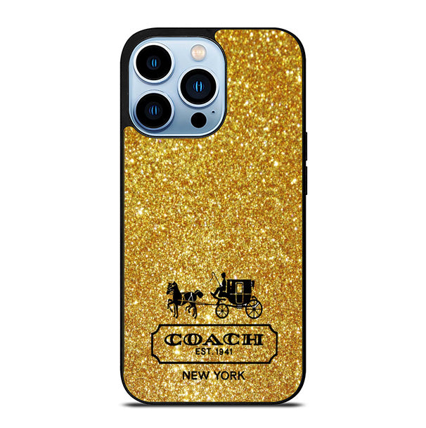 Coach NY Golden Sparkly iPhone 16 Pro Max Case