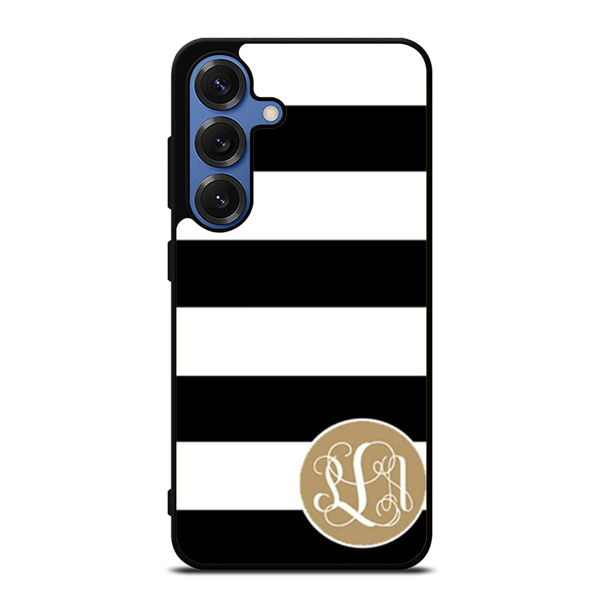 black striped matte gold monogram Samsung S25 Ultra Case
