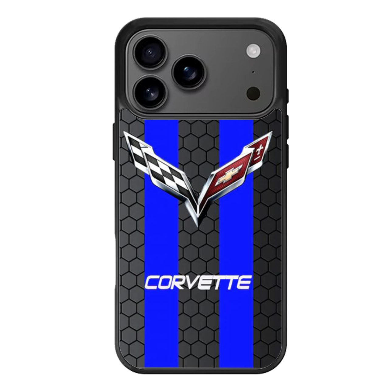 corvette chevrolet striped blue iPhone 17 Pro Max Case