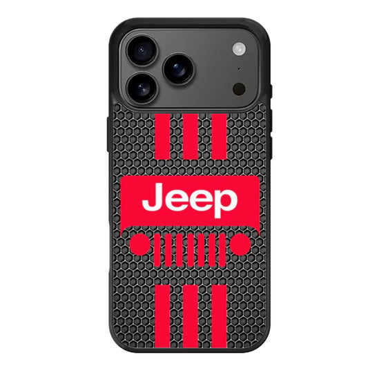 jeep wrangler red hexagon iPhone 17 Pro Max Case