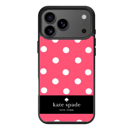 kate sade polkadot pink stripe iPhone 17 Pro Max Case