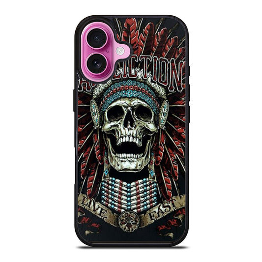 AFFLICTION SKULL INDIAN iPhone Case Cover