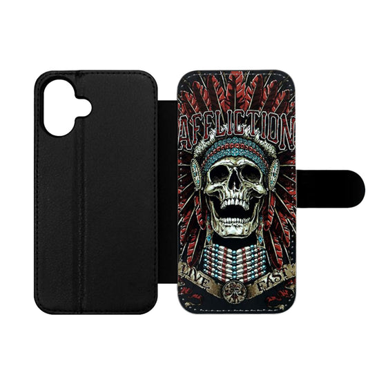 AFFLICTION SKULL INDIAN Wallet iPhone Case