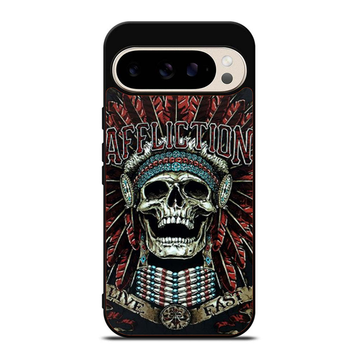 AFFLICTION SKULL INDIAN Google Pixel 9 Pro Case