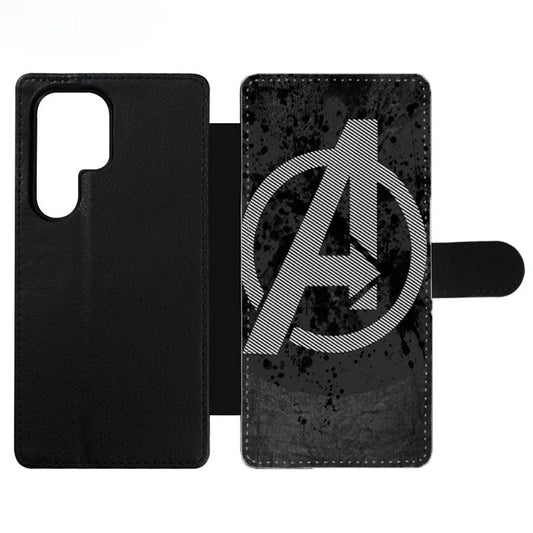 AVENGERS LOGO GRAY Wallet Samsung Case