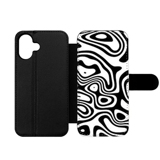 Abstract Black And White Background Wallet iPhone Case