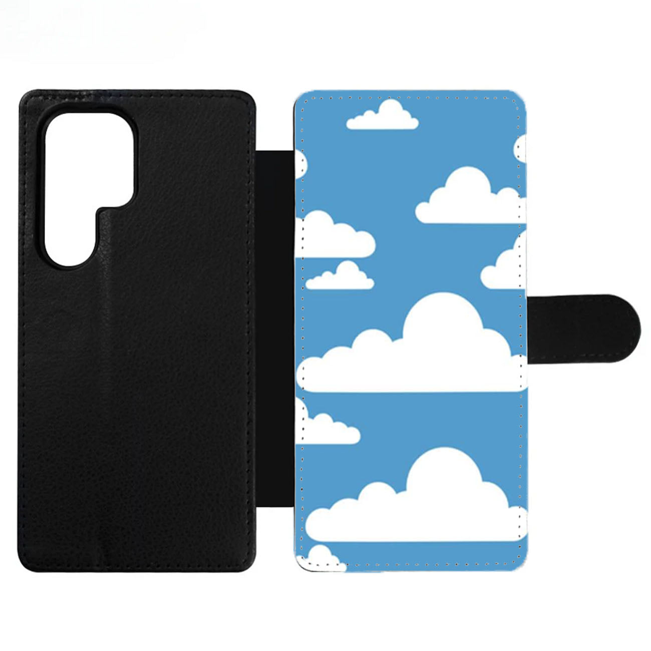 Abstract Blue Sky White Cloud Wallet Samsung Case