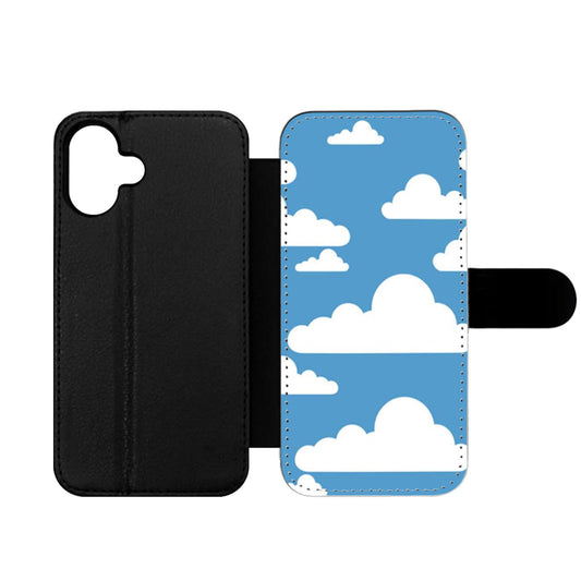 Abstract Blue Sky White Cloud Wallet iPhone Case