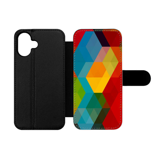 Abstract Polygonal Rainbow Wallet iPhone Case