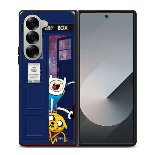 Adventure Time Jake Finn In Doctor Who Tardis Samsung Z Fold 6 Case