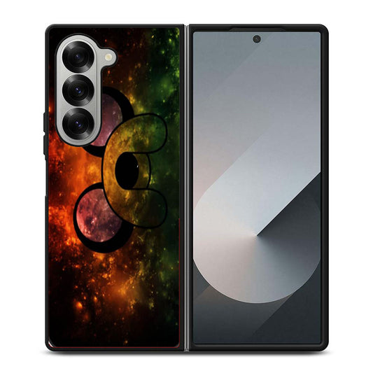 Adventure Time Jake The Dog Face In Galaxy Nebula Samsung Z Fold 6 Case