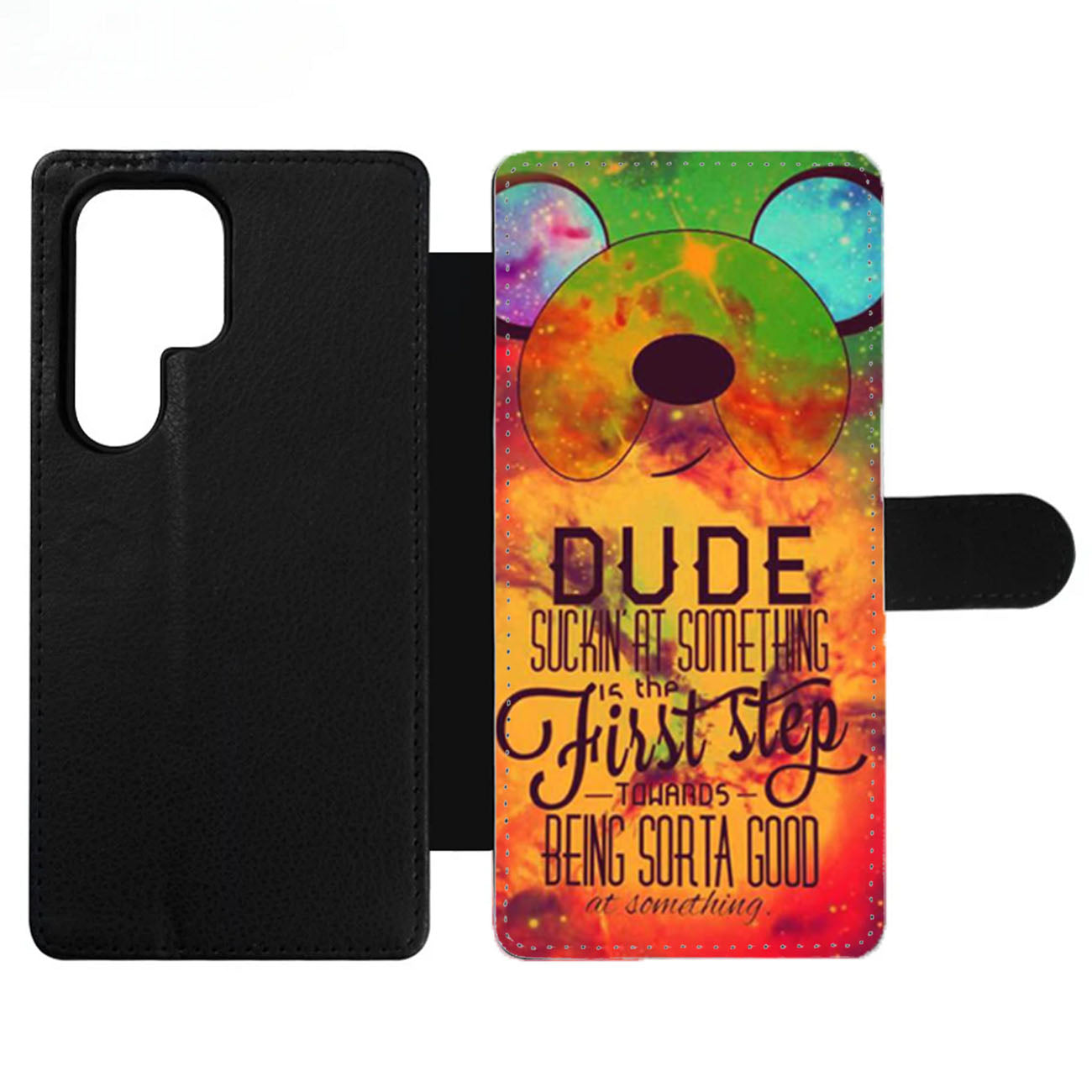 Adventure Time Jake The Dog Quote Galaxy Nebula Wallet Samsung Case