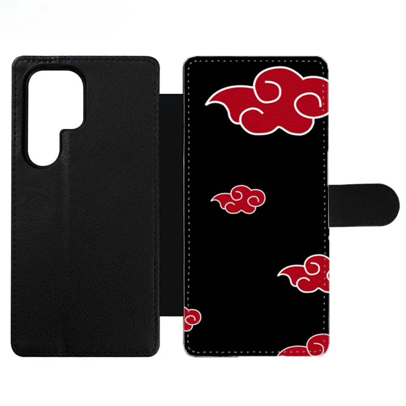 Akatsuki Red Cloud Pattern Wallet Samsung Case
