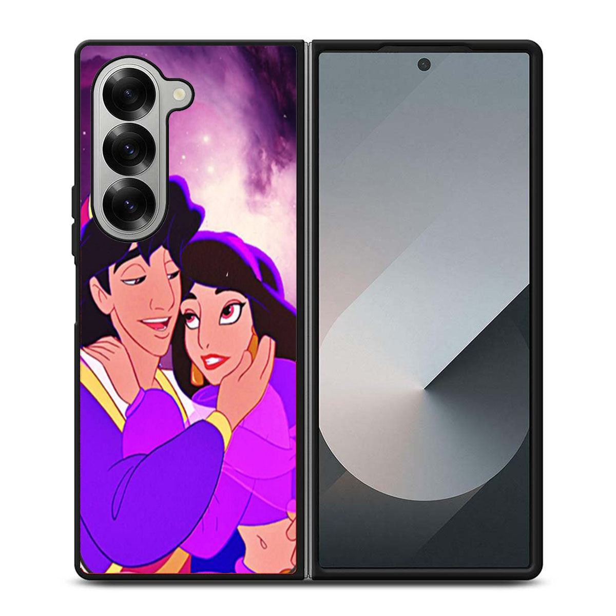 Aladdin And Jasmine Disney In Galaxy Nebula Samsung Z Fold 6 Case