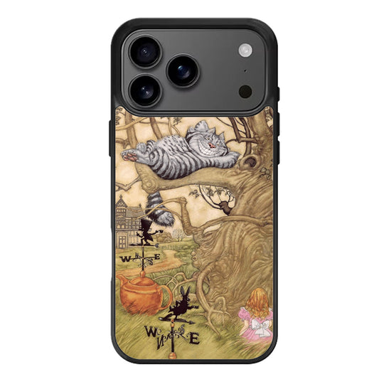 Alice And The Cheshire Art iPhone 17 Pro Max Case