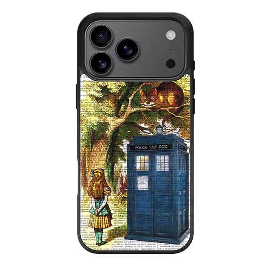 Alice In Wonderland And Tardis Doctor Who iPhone 17 Pro Max Case
